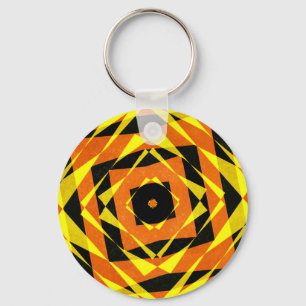 Orange och gult görat randig diamantmönster nyckelring