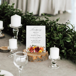 Orange och Gult Guld Fall Blommigt Friendsgiving Inbjudningar