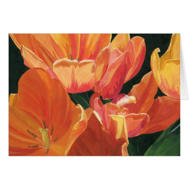 Orange och Gult Hälsningskort (Framsidan Horizontal)