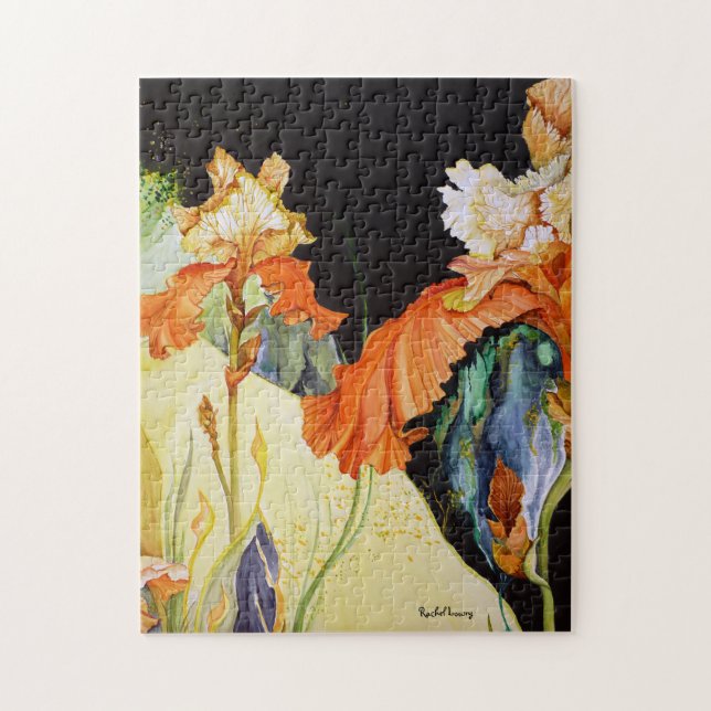 Orange och Gult Iris Jigszawa Puzzle Pussel (Vertikal)