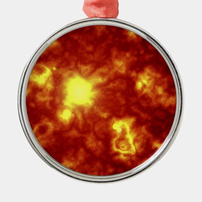 Orange och Gult Julgransprydnad Metall (Framsidan)