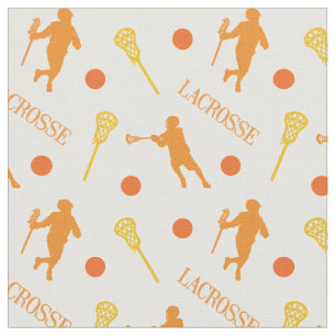 Orange och Gult Male Lacrosse Player Mönster Tyg
