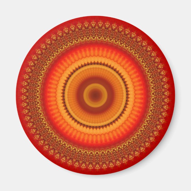 Orange och Gult Mandala Magnet (Framsidan)