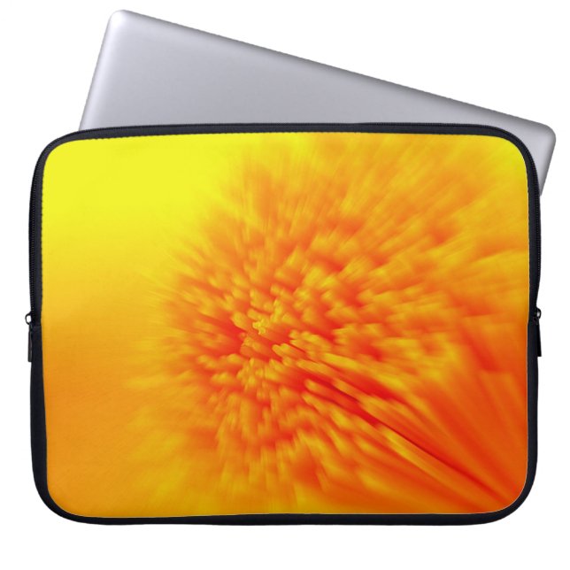 Orange och gult mönster vid laptop sleeve (Framsidan)