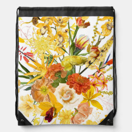 Orange och gult- och tropiska blommor. gympapåse