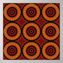 Orange och Gult Retro Mandala