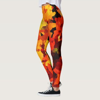 Orange och Gult Solblommor Leggings