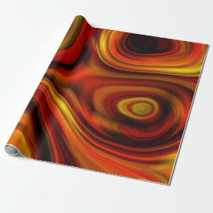 Orange och Gult Swirly Mönster Presentpapper