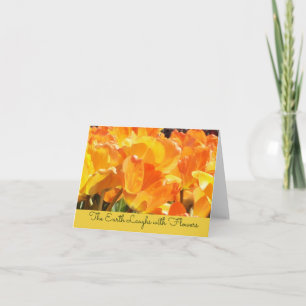 Orange och Gult Tulips Earth Laughs med Flowers Anteckningskort