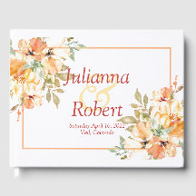 Orange och gult vattenfärgsgäst i blommigten bröll