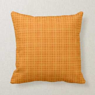 Orange- och gultpläd kudde