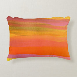 Orange- och gultvattenfärg prydnadskudde