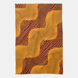 Orange- och gyllene punkter på bruna bakgrunder kökshandduk