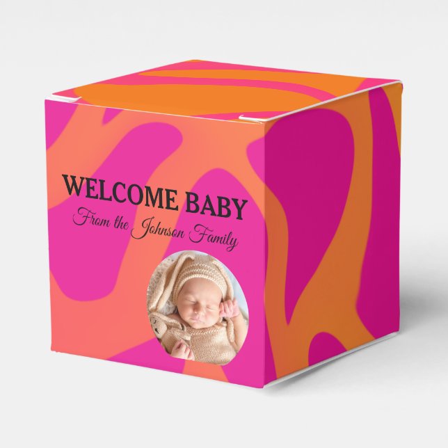 Orange och het rosa gradient presentlåda (Framsidan Sidan)