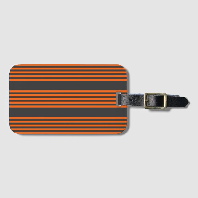 Orange och kol fem rand mönster bagagebricka (Framsida horisontal)