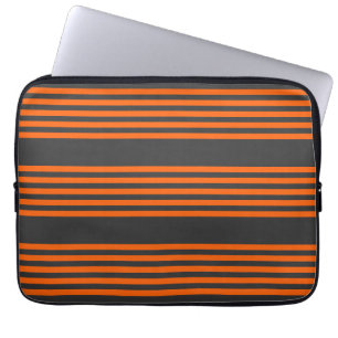 Orange och kol fem rand mönster laptop fodral