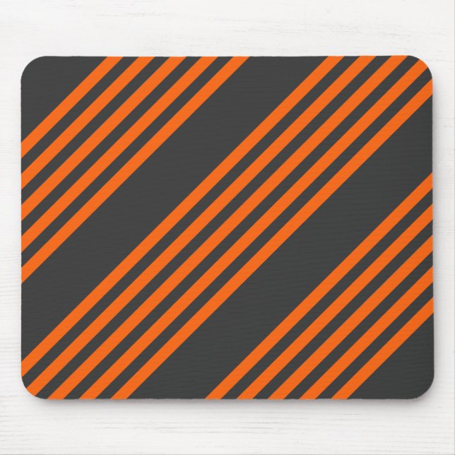 Orange och kol fem rand mönster musmatta (Framsidan)