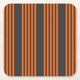 Orange och kol fem rand mönster underlägg papper kvadrat