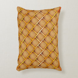 Orange- och konturfyrkanter med abstrakt schackkas prydnadskudde