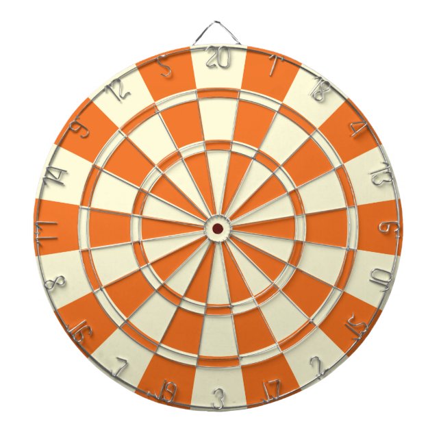 Orange Och Kräm Beige Färg Darttavla (Framsidan)