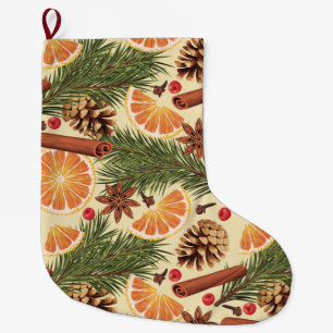 Orange och kryddor stor julstrumpa