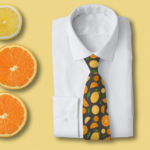 Orange och Lemon Mönster Slips