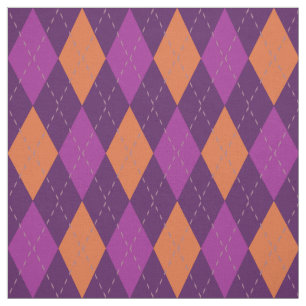 Orange och Lila Argyle Mönster Tyg