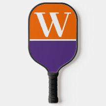 Orange och Lila College Monogram Pickleball Paddle
