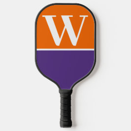 Orange och Lila College Monogram Pickleball Paddle