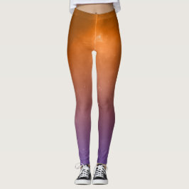 Orange och Lila Solid Leggings