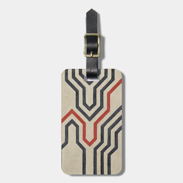 Orange och Linjer för blå grafik Bagagebricka (Vertikal Framsida)