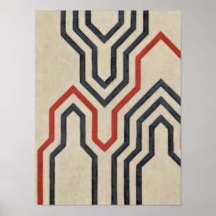 Orange och Linjer för blå grafik Poster