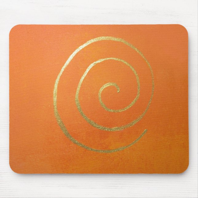 Orange och målning av modern Abstrakt och Guld Musmatta (Framsidan)