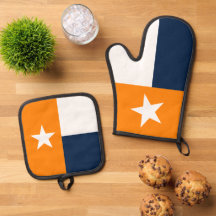 Orange och marinblå Texas Statlig flagga