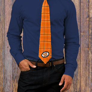 Orange och marinens Mönster-speldag Neck Tie Slips