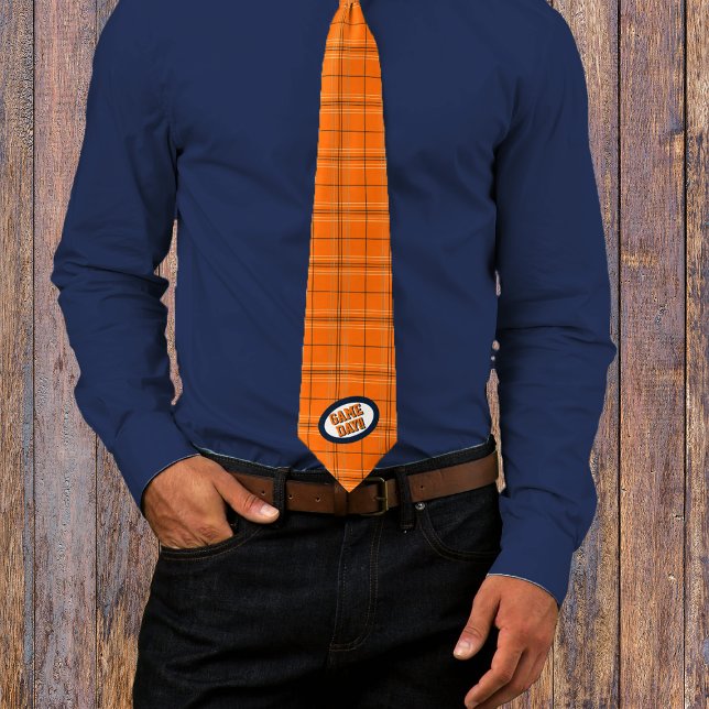 Orange och marinens Mönster-speldag Neck Tie Slips (Skapare uppladdad)