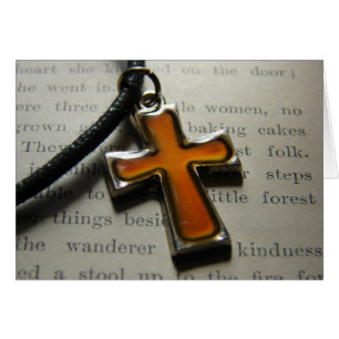 Orange och Metall Kor Necklace Hälsningskort