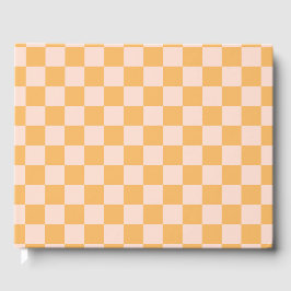 Orange och oblekt Silke Checkerboard Gästböcker