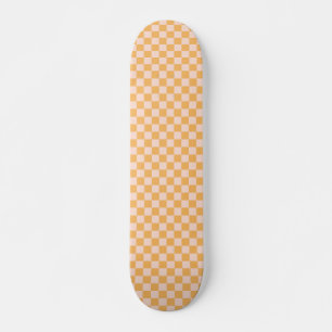 Orange och oblekt Silke Checkerboard Mini Skateboard Bräda 18,5 Cm