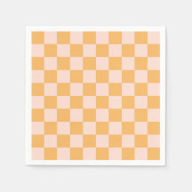 Orange och oblekt Silke Checkerboard