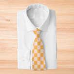 Orange och oblekt Silke Checkerboard Slips<br><div class="desc">Orange och oblekt Silke Checkerboard</div>