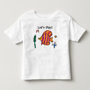 Orange och purpurfärgad tropisk fisk med Seahorse T Shirt