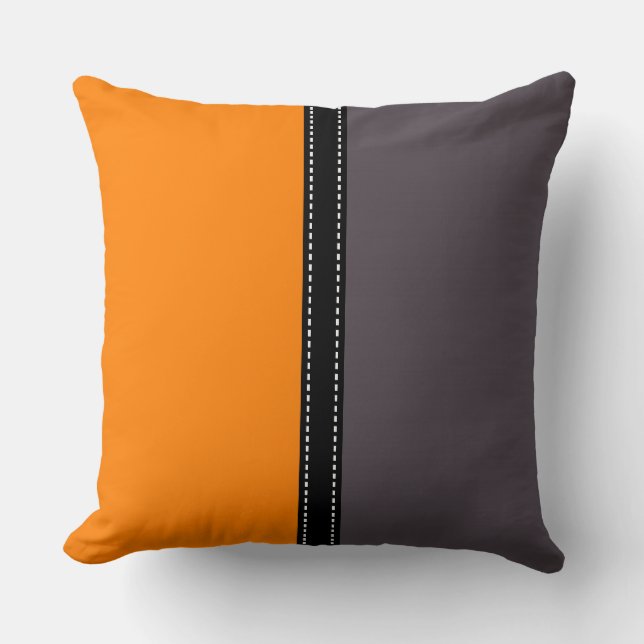 Orange och Quartz Solid Färg-bakgrund Kudde (Framsida)