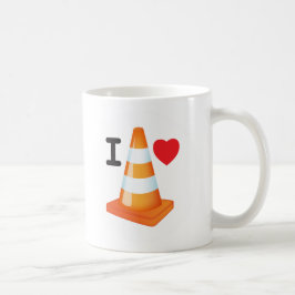Orange och Rand Cone Kärlek Heart Kaffemugg