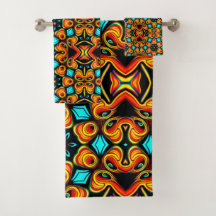 Orange och Red Bath Towel Set