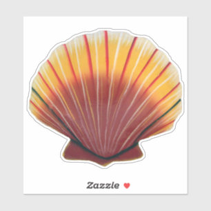 Orange och Red Scallop Snäcka Sticker Klistermärken