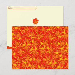 Orange och Röda Marigold-Blommigt vykort