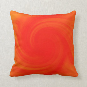 Orange och röda Retro virvlar runt Kudde
