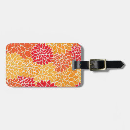 Orange och rödblommiga bagagebricka