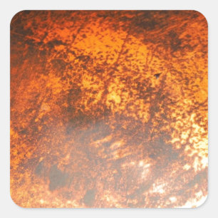 Orange och rödskräppost vintage Lastbil Fyrkantigt Klistermärke
